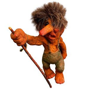 Vintage Nyform Troll Figurine 122 Made in Norway with Stick Missing Skis FLAW